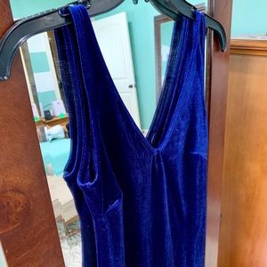 Small Blue Velvet Fitted Dress